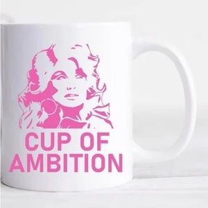 Dolly Parton Coffee Mug Cup of Ambition Pink New